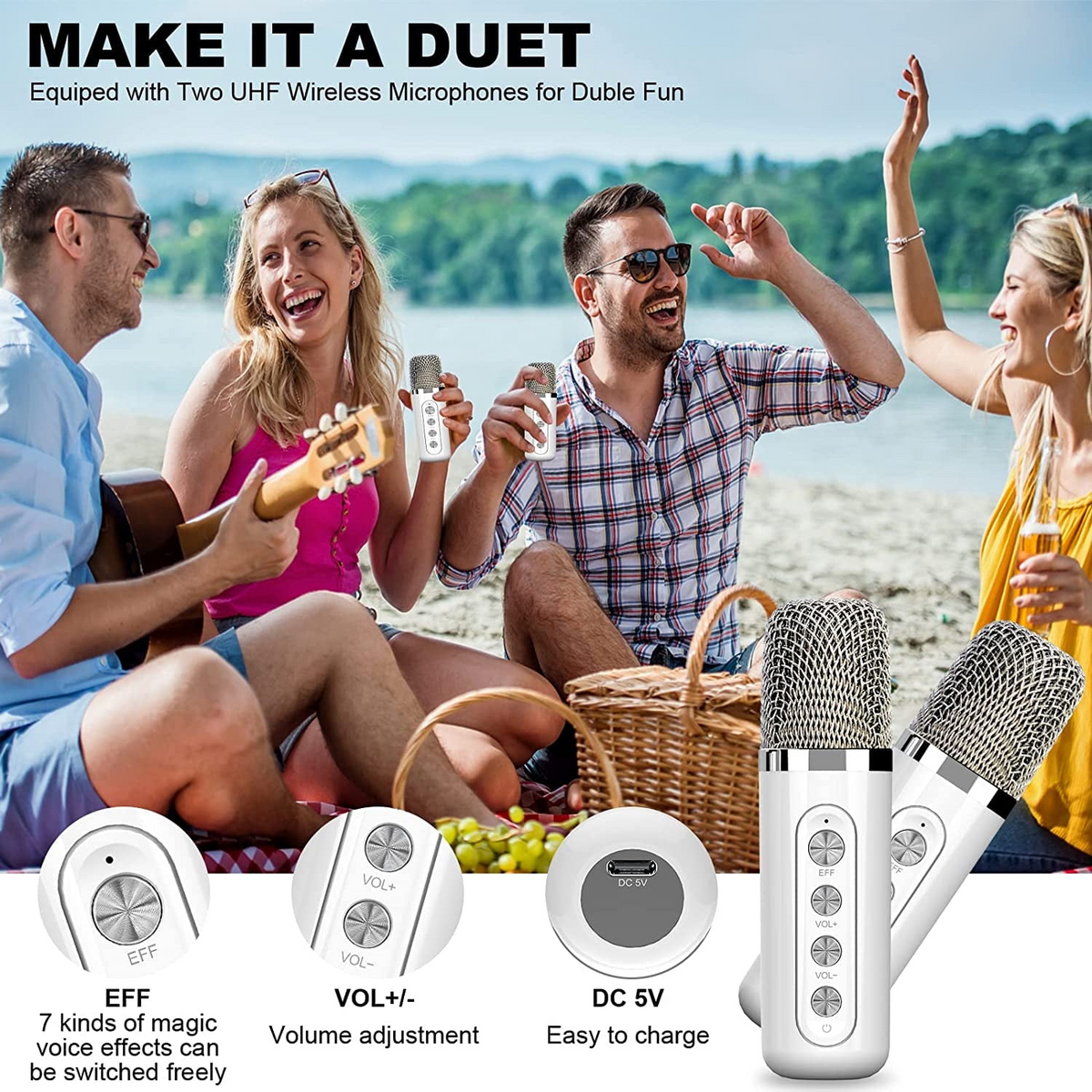 Dual Microphone Karaoke Speaker with Phone Stand