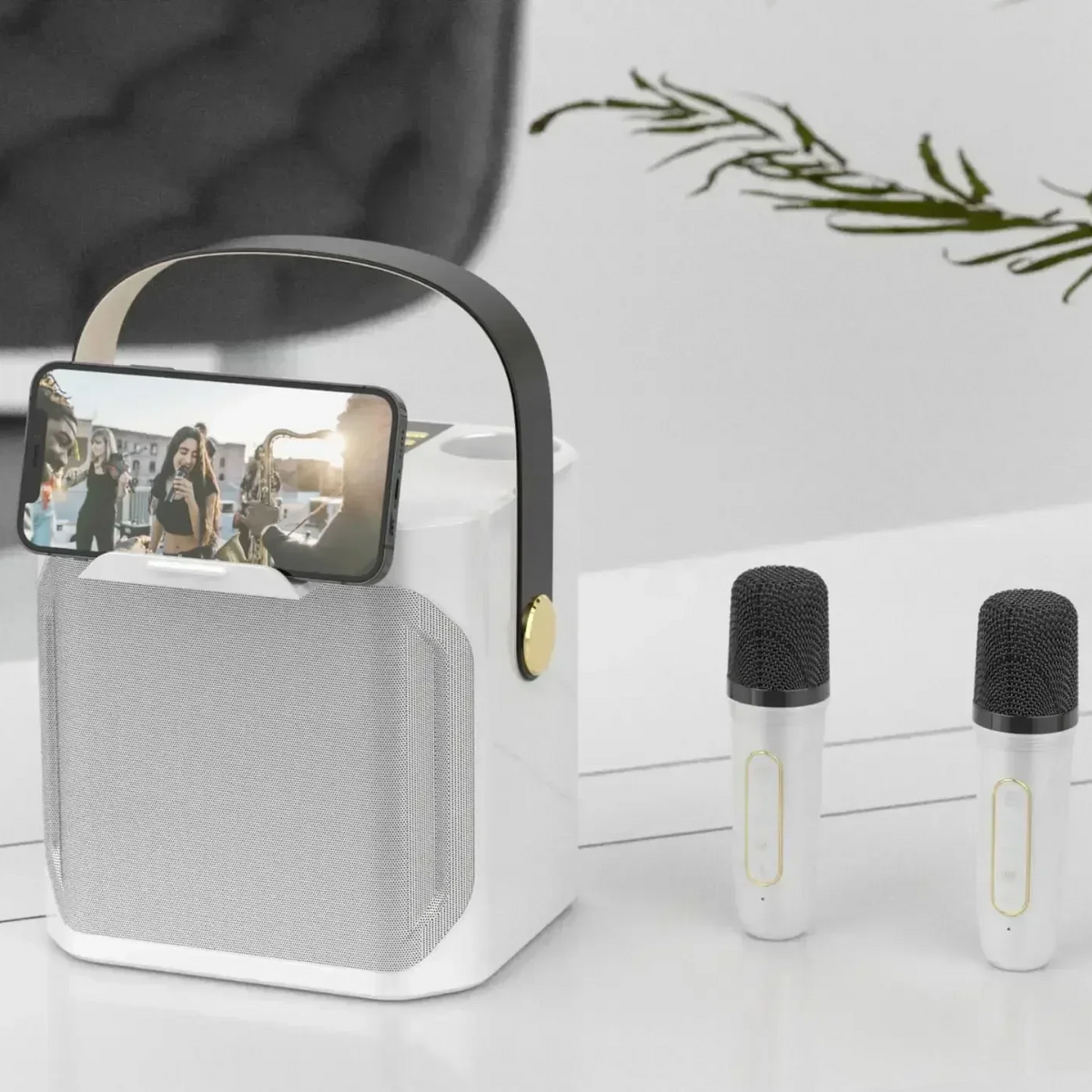 Dual Microphone Karaoke Speaker with Phone Stand