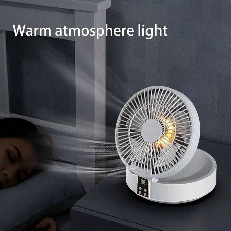 Foldable Wall-Mounted Fan with Night Light